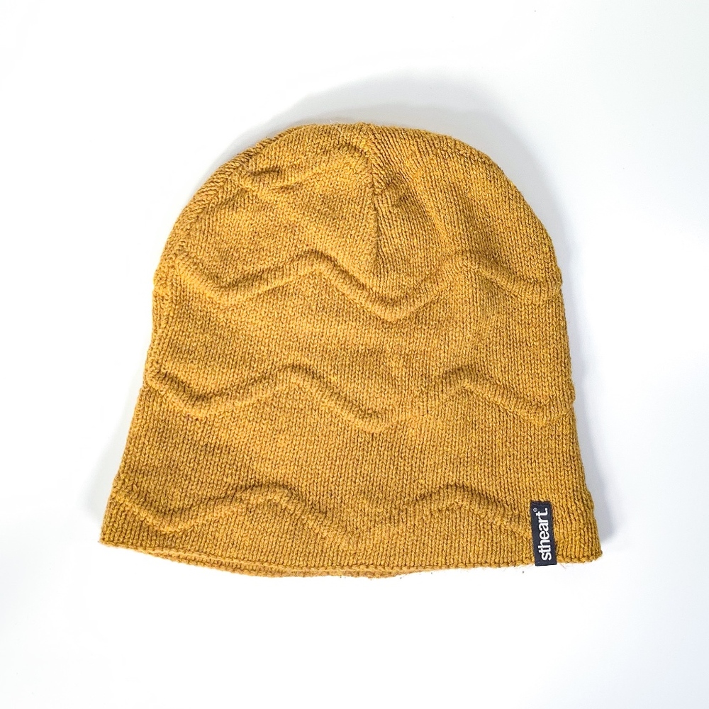 Knit Slouch Beanie by Stheart in Gold/Mustard